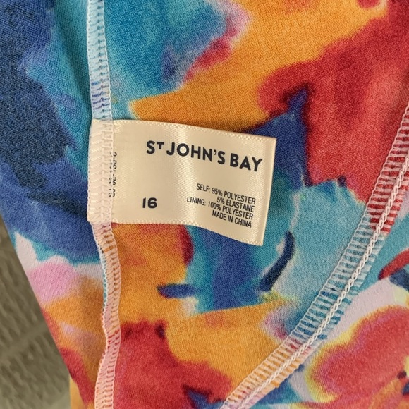 St John's Bay Women's 16 Swim Tankini Bright Floral Fuchsia Turquoise Floral GUC - Picture 8 of 9